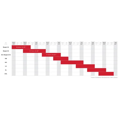 Rocky mountain bike size chart hotsell